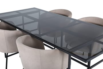 Rektangul är matgrupp Venture Home Beige Svart 4st - Møbler - Bord - Spisegrupper