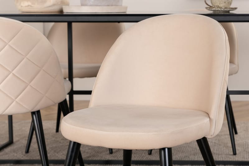 Rektangulär matgrupp Venture Home Beige Svart 4st - Møbler - Bord - Spisegrupper