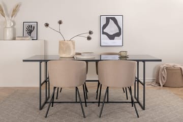 Rektangulär matgrupp Venture Home Beige Svart 4st - Møbler - Bord - Spisegrupper