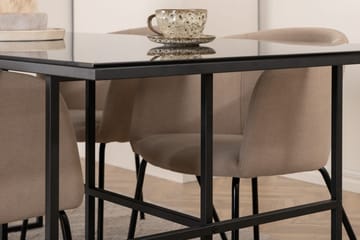 Rektangulär matgrupp Venture Home Beige Svart 4st - Møbler - Bord - Spisegrupper