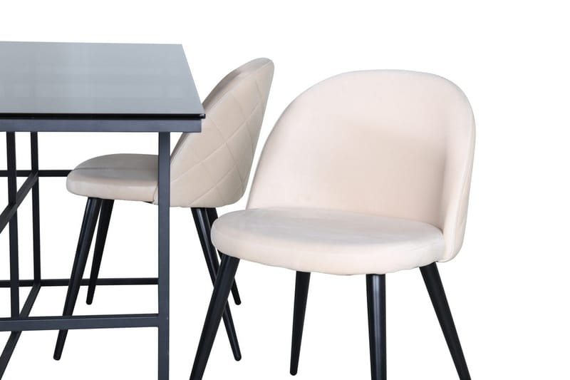 Rektangulär matgrupp Venture Home Beige Svart 4st - Møbler - Bord - Spisegrupper