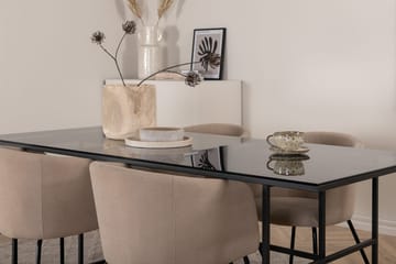 Rektangulär matgrupp Venture Home Beige Svart 4st - Møbler - Bord - Spisegrupper