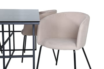 Rektangulär matgrupp Venture Home Beige Svart 4st - Møbler - Bord - Spisegrupper