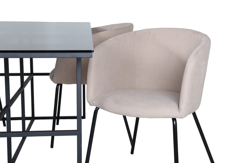 Rektangulär matgrupp Venture Home Beige Svart 4st - Møbler - Bord - Spisegrupper