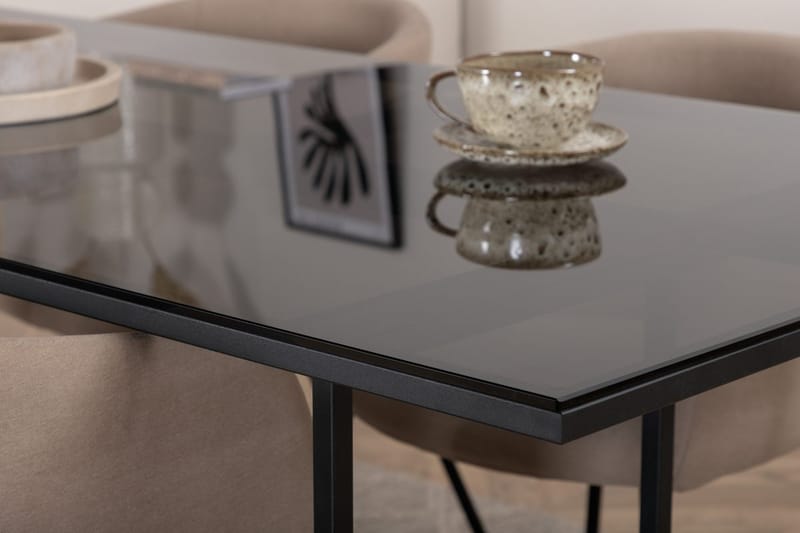 Rektangulär matgrupp Venture Home Beige Svart 4st - Møbler - Bord - Spisegrupper