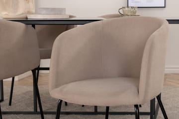 Rektangulär matgrupp Venture Home Beige Svart 4st - Møbler - Bord - Spisegrupper