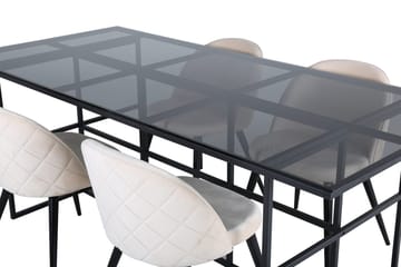 Rektangulär matgrupp Venture Home Beige Svart 4st - Møbler - Bord - Spisegrupper