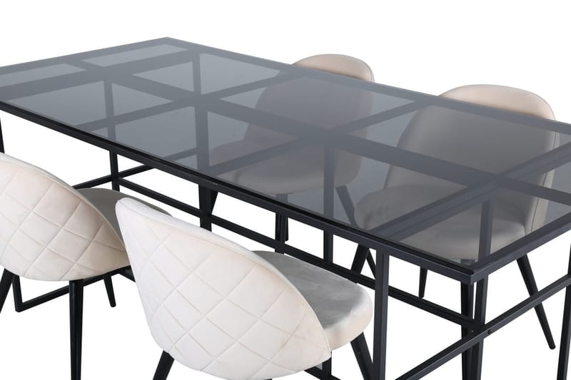 Rektangulär matgrupp Venture Home Beige Svart 4st - Møbler - Bord - Spisegrupper