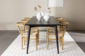 Rektangulär matgrupp Venture Home Beige Svart 6st - Møbler - Bord - Spisegrupper
