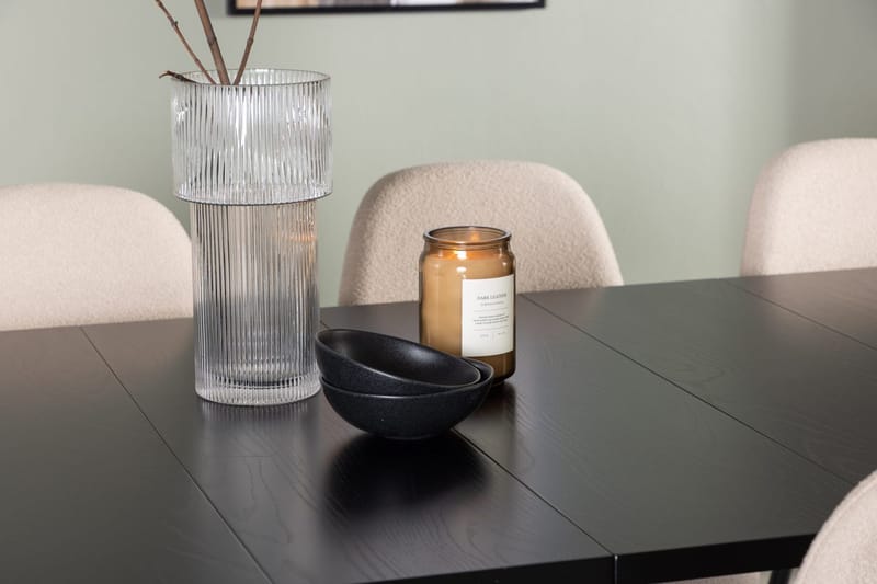 Rektangulär matgrupp Venture Home Beige Svart 6st - Møbler - Bord - Spisegrupper