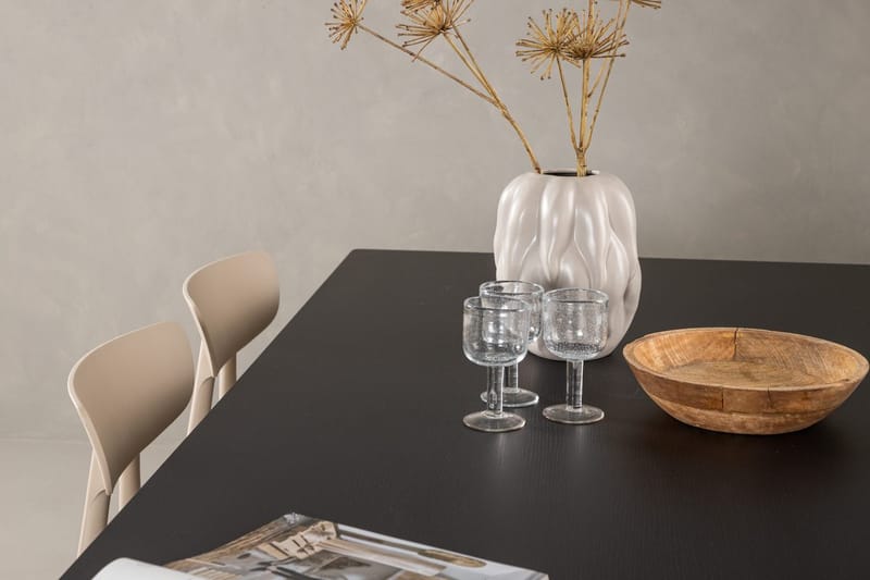 Rektangulär matgrupp Venture Home Beige Svart 6st - Møbler - Bord - Spisegrupper