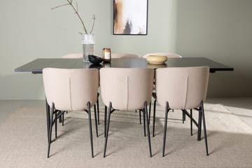 Rektangulär matgrupp Venture Home Beige Svart 6st - Møbler - Bord - Spisegrupper