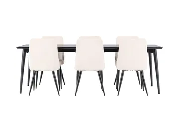 Rektangulär matgrupp Venture Home Beige Svart 6st - Møbler - Bord - Spisegrupper