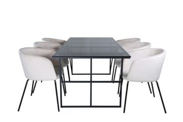 Rektangulär matgrupp Venture Home Beige Svart 6st - Møbler - Bord - Spisegrupper