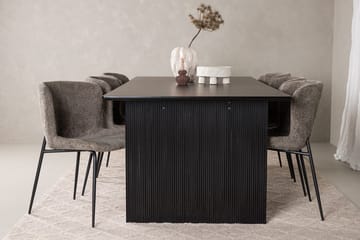 Rektangulär matgrupp Venture Home Beige Svart 6st - Møbler - Bord - Spisegrupper