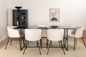 Rektangulär matgrupp Venture Home Beige Svart 6st - Møbler - Bord - Spisegrupper