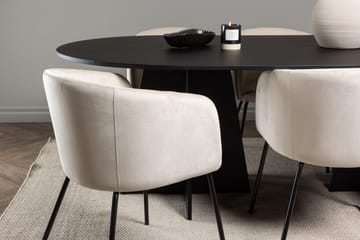 Rektangulär matgrupp Venture Home Beige Svart Sammet - Møbler - Bord - Spisegrupper
