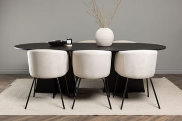 Rektangulär matgrupp Venture Home Beige Svart Sammet - Møbler - Bord - Spisegrupper