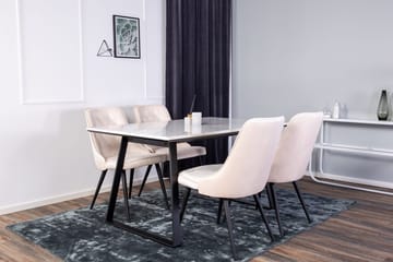 Rektangulär matgrupp Venture Home Beige Svart Svart - Møbler - Bord - Spisegrupper
