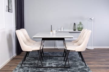 Rektangulär matgrupp Venture Home Beige Svart Svart - Møbler - Bord - Spisegrupper