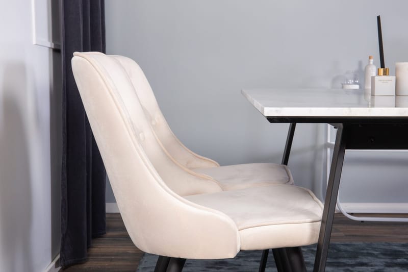 Rektangulär matgrupp Venture Home Beige Svart Svart - Møbler - Bord - Spisegrupper