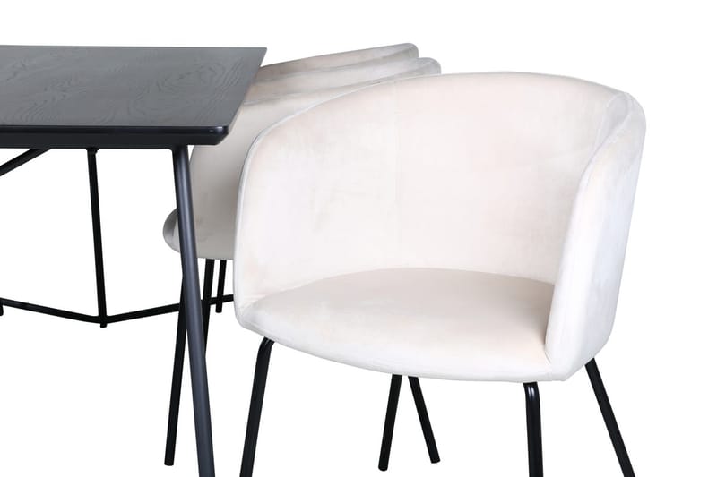 Rektangulär matgrupp Venture Home Beige Svart - Møbler - Bord - Spisegrupper