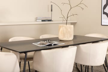 Rektangulär matgrupp Venture Home Beige Svart - Møbler - Bord - Spisegrupper