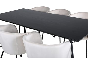 Rektangulär matgrupp Venture Home Beige Svart - Møbler - Bord - Spisegrupper