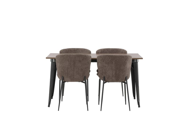 Rektangulär matgrupp Venture Home Beige Valnöt 4st - Møbler - Bord - Spisegrupper
