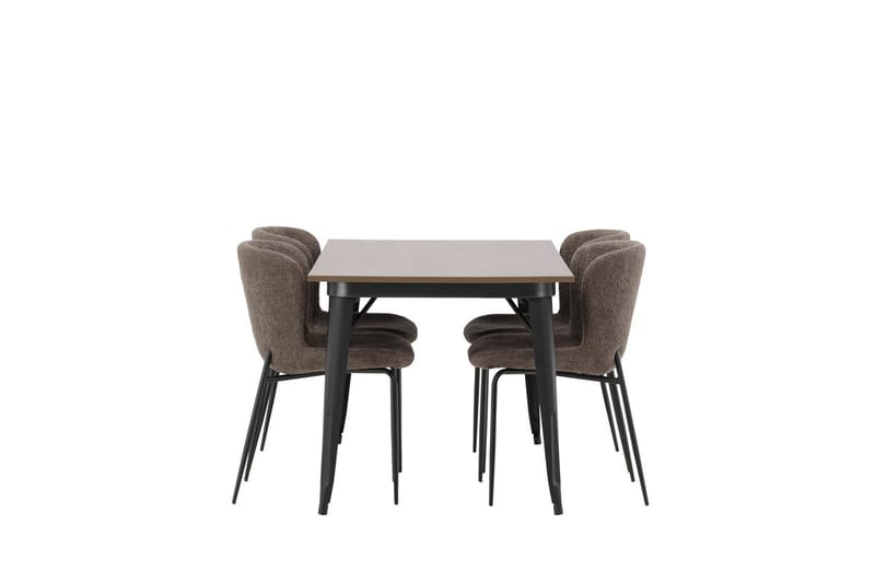 Rektangulär matgrupp Venture Home Beige Valnöt 4st - Møbler - Bord - Spisegrupper