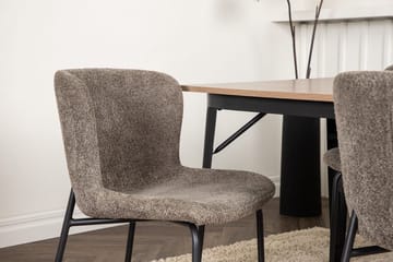 Rektangulär matgrupp Venture Home Beige Valnöt 4st - Møbler - Bord - Spisegrupper