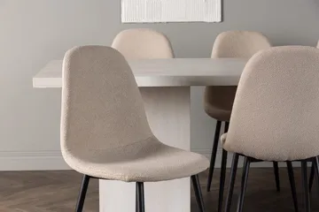 Rektangulär matgrupp Venture Home Beige Vit 6st - Møbler - Bord - Spisegrupper