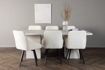 Rektangulär matgrupp Venture Home Beige Vit 6st - Møbler - Bord - Spisegrupper