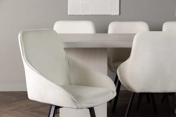 Rektangulär matgrupp Venture Home Beige Vit 6st - Møbler - Bord - Spisegrupper