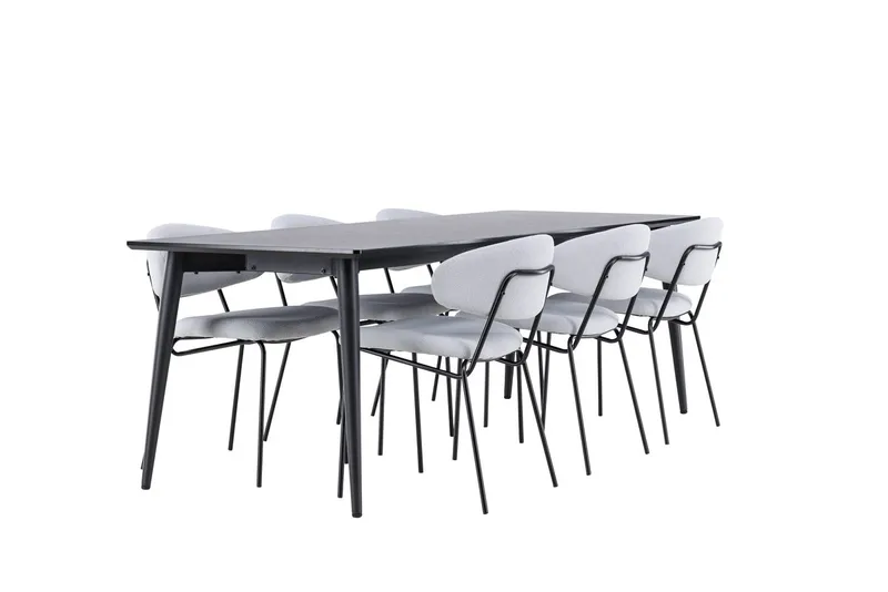 Rektangulär matgrupp Venture Home Blå Svart 6st - Møbler - Bord - Spisegrupper