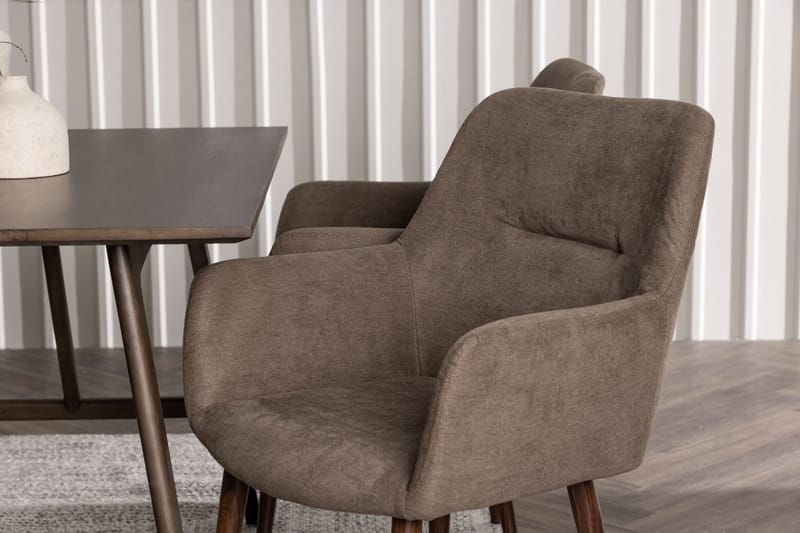 Rektangulär matgrupp Venture Home Brun Mörkbrun 4st - Mørkebrun - Møbler - Bord - Spisegrupper