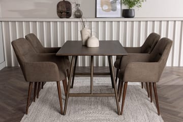 Rektangulär matgrupp Venture Home Brun Mörkbrun 4st - Mørkebrun - Møbler - Bord - Spisegrupper