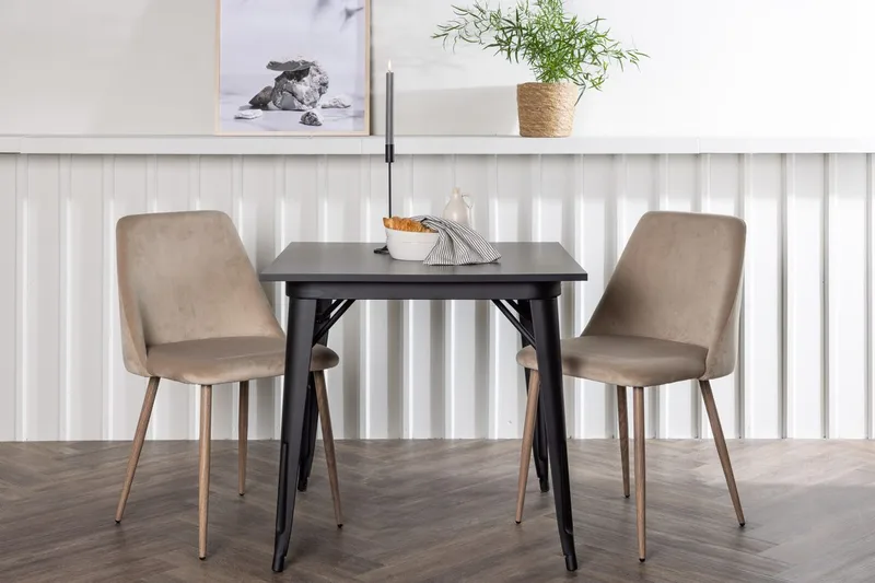Rektangulär matgrupp Venture Home Brun Svart 2st