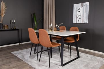 Rektangulär matgrupp Venture Home Brun Svart 4st - Møbler - Bord - Spisegrupper