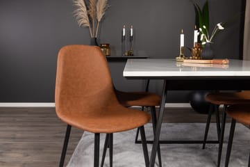 Rektangulär matgrupp Venture Home Brun Svart 4st - Møbler - Bord - Spisegrupper