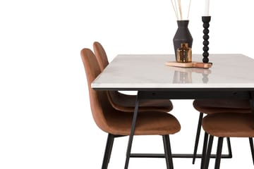 Rektangulär matgrupp Venture Home Brun Svart 4st - Møbler - Bord - Spisegrupper