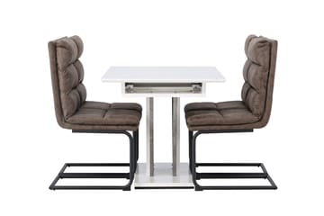 Rektangulär matgrupp Venture Home Brun Vit 4st - Møbler - Bord - Spisegrupper