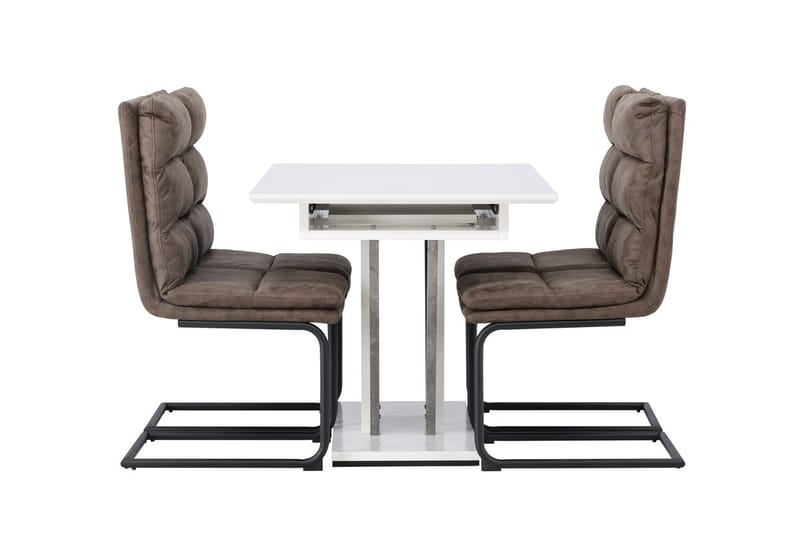 Rektangulär matgrupp Venture Home Brun Vit 4st - Møbler - Bord - Spisegrupper