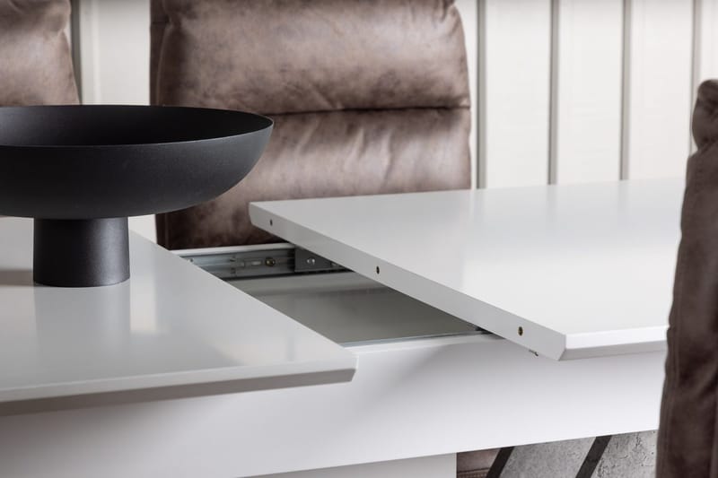 Rektangulär matgrupp Venture Home Brun Vit 4st - Møbler - Bord - Spisegrupper