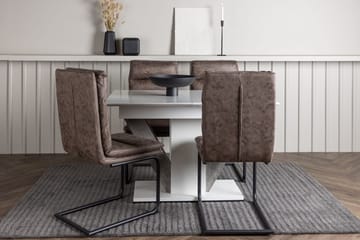 Rektangulär matgrupp Venture Home Brun Vit 4st - Møbler - Bord - Spisegrupper