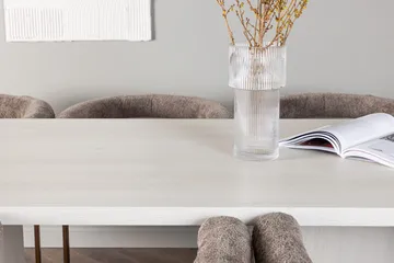 Rektangulär matgrupp Venture Home Brun Vit 6st - Møbler - Bord - Spisegrupper