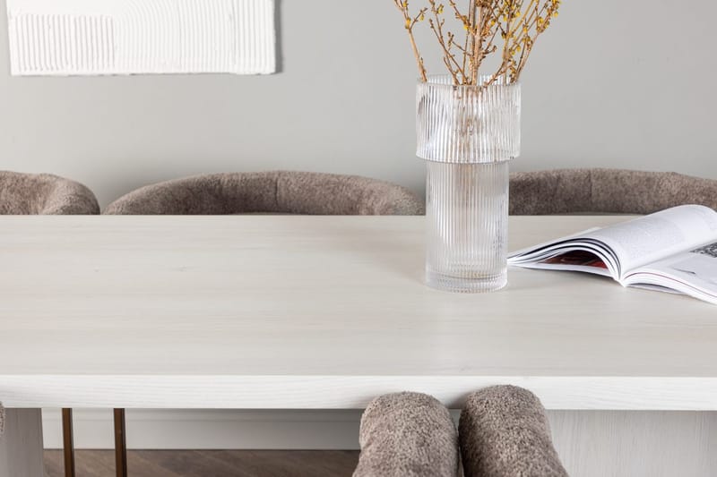 Rektangulär matgrupp Venture Home Brun Vit 6st - Møbler - Bord - Spisegrupper