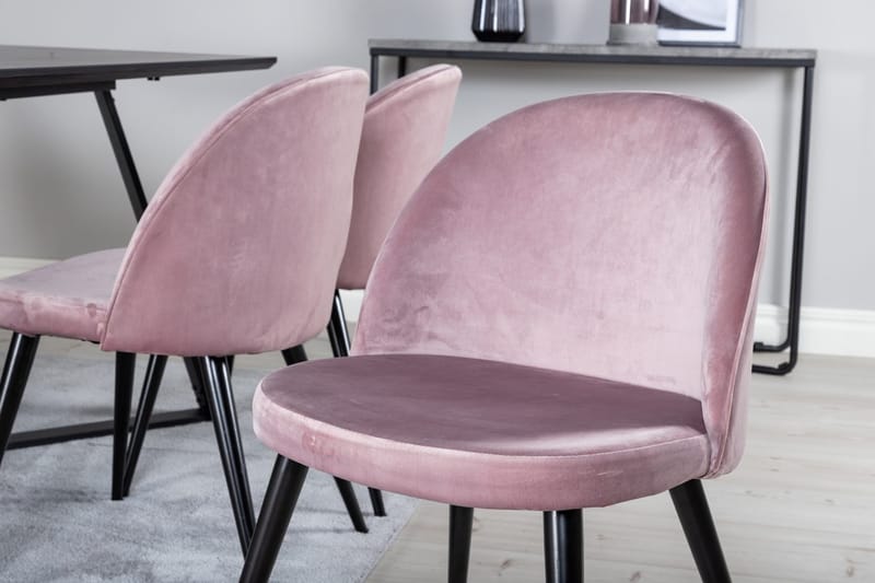 Rektangulär matgrupp Venture Home Gammelrosa Svart 6st - Møbler - Bord - Spisegrupper