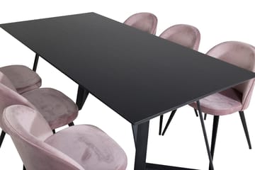 Rektangulär matgrupp Venture Home Gammelrosa Svart 6st - Møbler - Bord - Spisegrupper