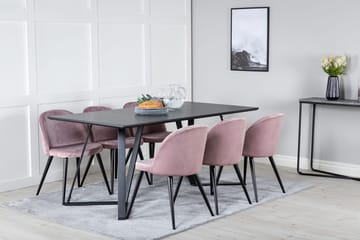 Rektangulär matgrupp Venture Home Gammelrosa Svart 6st - Møbler - Bord - Spisegrupper